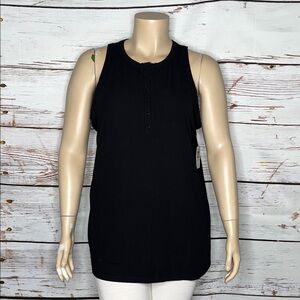 Torrid NWT Size 4 Black Super Soft Knit Ribbed Snap Front High Neck Tank Top